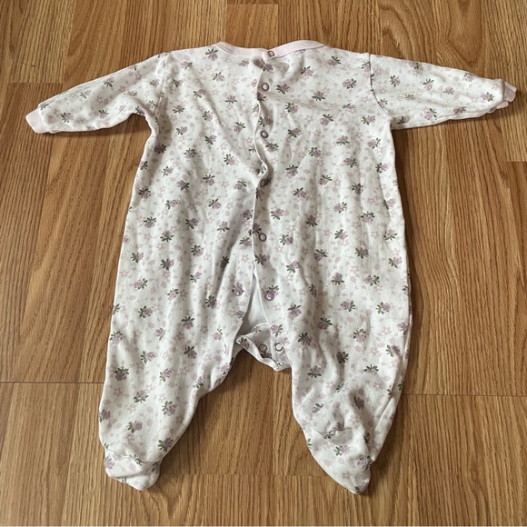 VTG BABY HEALTHTEX PURPLE FLORAL PRINT PAJAMAS SIZE 3/6 MONTHS 100% COTTON - Picture 2 of 4